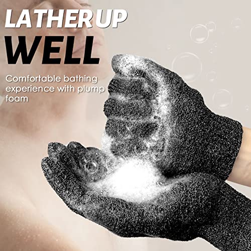 Миг4У ексфолирачки нараквици за туширање 2 пара, чистење на бања на ракавици за ракавици со тешка тело, мртво отстранување на кожата,