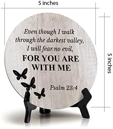 Круг И покрај тоа што шетам низ најтемната долина, нема да се плашам од зло, зашто си со мене Псалм 23: 4, Декоративен знак за табела со кругови