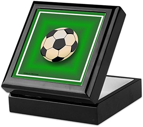 Cafepress Soccer Coldsake Box, завршена кутија за накит од тврдо дрво, кадифена обложена меморија за меморија