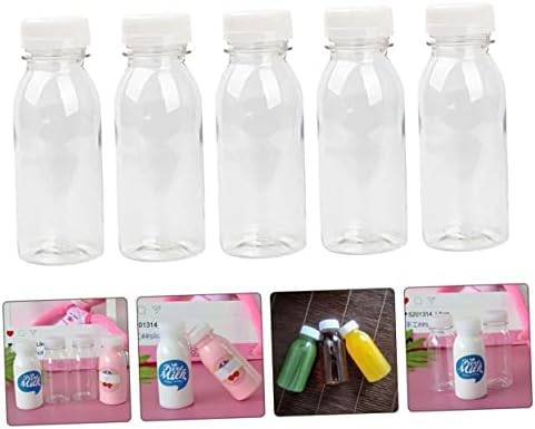 Solustre 12pcs шише со јогурт, чисти контејнери за садови со капаци со капаци чисти контејнер со капаци пластични шишиња за шишиња за забавни