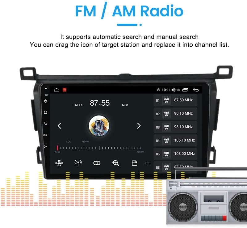 Андроид 10 Автомобил Радио Стерео За Тојота РАВ4 2013-2018, Biorunn 9 Инчен 8-Јадро Автомобил GPS Navi Безжичен Автомобил-Игра