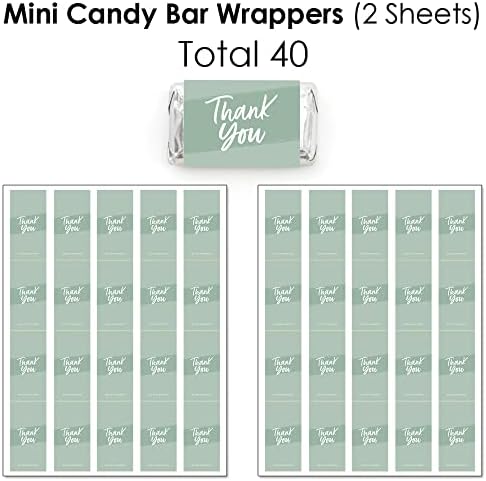 Голема точка на среќа мудрец зелена елегантно едноставна - мини бонбони бар -обвивки, налепници за тркалезни бонбони и налепници