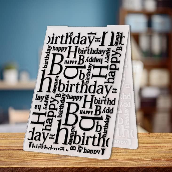 Среќен роденден Пластични папки за втиснување за картички за правење зборови за позадини за пластична форма на албум со фото