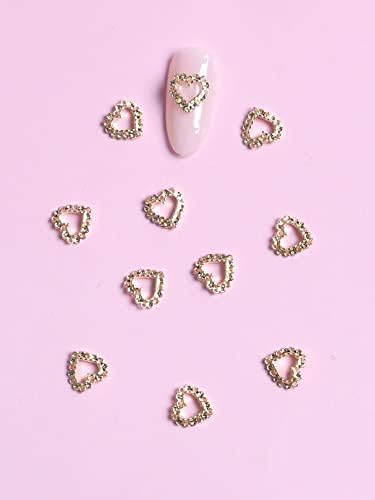 Ausevo 10pcs срцев дизајн на ноктите украс