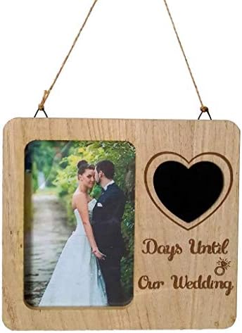 Taotenish дрвена рамка за слика свадба одбројување на свадбената рамка за слика ангажирани подароци за ангажмани за парови -