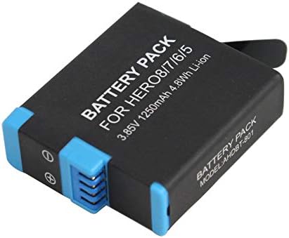 Замена на батеријата AHDBT -801 за GoPro Hero 6 HD сребрена камера - компатибилна со SPJB1B целосно декодирана батерија