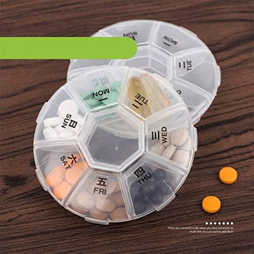 Doitool 6pcs мини неделно 7 решетки за пилули за пилули, преносна пилула, под -пакет кутија за домаќинство Транспарентна медицина кутија едноставна