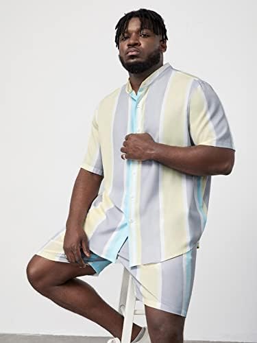 Fioxa Облека со две парчиња за мажи со машка кошула за печатење и шорцеви
