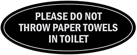 Знаци bylita овална, ве молам, не фрлајте хартиени крпи во знак за тоалети - големи