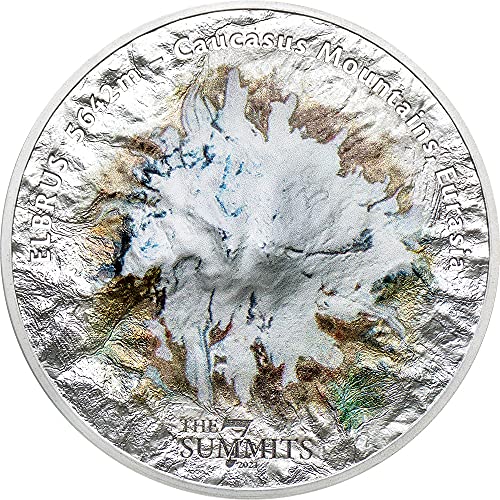 2021 de 7 Самити PowerCoin Elbrus 5 Oz Silver Coin 25 $ Cook Islands 2021 BU брилијантно нецирковно