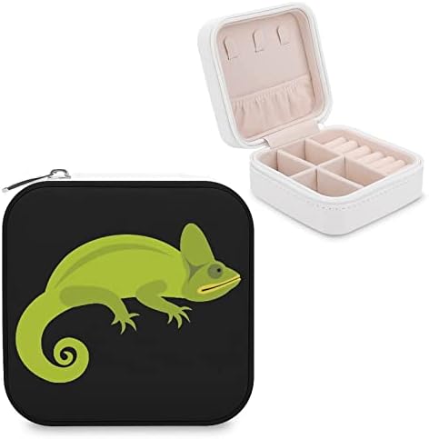 Зелена Камелеонска Кутија За Накит Стп Кожна Патна Преносна Кутија За Накит Организатор На Приврзоци Кутии За Чување
