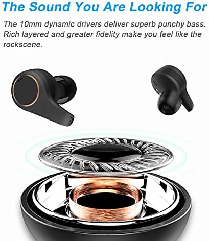Xmythorig Вистински Безжични Слушалки, Bluetooth 5.0 Слушалки со 4-Микрофони, ENC Слушалки За Поништување На Бучава За Јасни Повици, Hi-Fi Стерео Слушалки За Уво Со Длабок Бас, IPX6 В