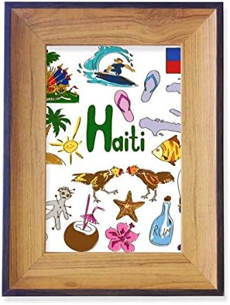 Diythinker Haiti пејзажи животни Национално знаме со фото рамка изложба на уметност десктоп сликарство