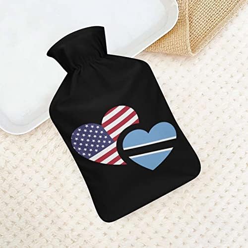 Боцвана американско знаме со топла вода шише со мека покривка вреќа со топла вода за рачни нозе на вратот на вратот потопло