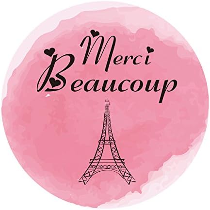 МАГЈУЧЕ Париз Ви Благодариме Налепници, Merci Boucoup Розова Девојка Бебе Туш Или Роденденска Забава Корист Налепница Етикети, Ајфеловата Кула,