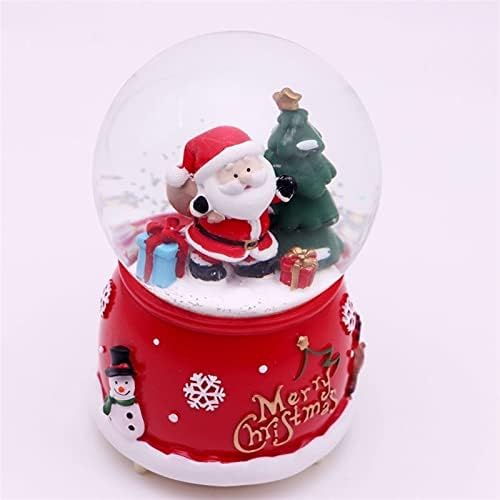 Bzgknul Божиќна снежна глобус музички кутии Декорации Дедо Мраз кристална топка за деца Фенер паѓа снежна музика