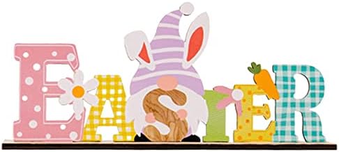 Фризерот Снегулка Орнамент Велигденска декорација обезбедува зајак дрвена азбука украс три димензионалци во боја, сет табела Велигден јајце -зајак, светлосна куќ?