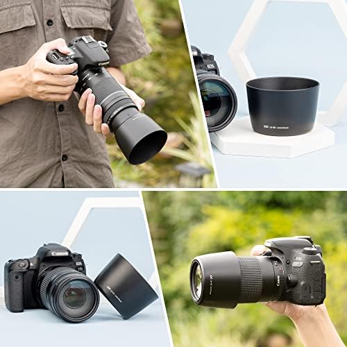 Сенката на аспираторот за леќи на камерата JJC се вклопува во Canon EF 75-300mm f/4-5.6 III USM & Canon EF-S 55-250mm f/4-5.6 II II леќи Заменува