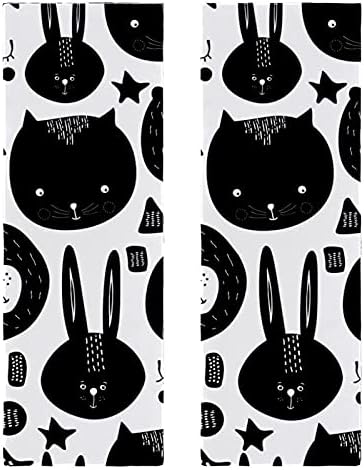Дејја Спортска пот пешкир 2 пакет апсорбирачки компактен тренингот крпи за кујнски партал бања фитнес стадион базен мачка црна