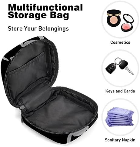 Торба за складирање за санитарни подлошки за салфетка, торбичка за менструална чаша, организатор на торби за периоди за женски тампони, череп