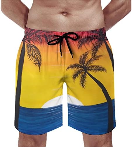 Шорцеви за табли за мажи Гроздобер костуми за капење на плажа со лесни графички фитнес фитнес обичен боксерски шорцеви за пливање