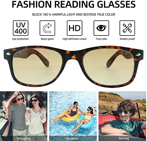 Премиум Бифокално Читање Очила За Сонце За Жени Мажи 2-Спакувани Читачи На Сонце Со Пролетни Шарки Со Затемнета Леќа Ув400 Заштита