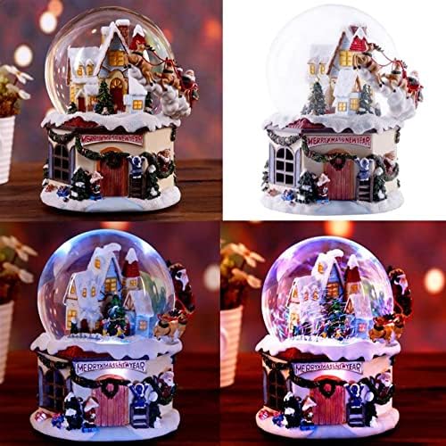 Божиќна кристална топка музички кутии за девојки музички кутии USB полнење со светло ротирање роденденски подарок 4-во-1 мултифункционален