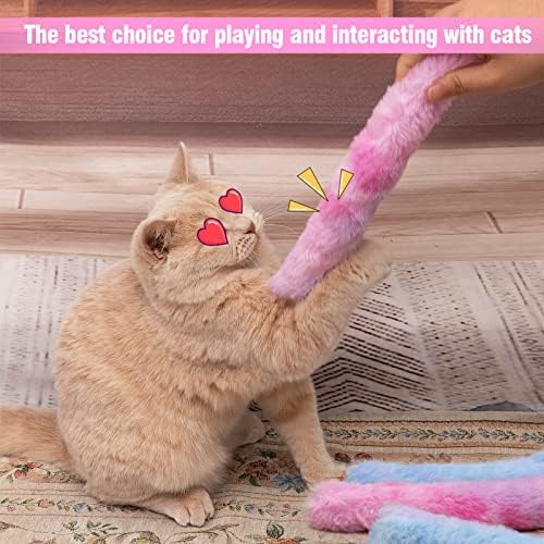 Mewtogo 6pcs мачки кик-играчки играчки со звук хартија- маче кики стапчиња мека кадифен мачка џвакање играчка за да се пикаат- издржлива