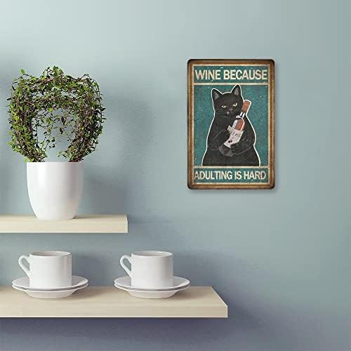 Бидејќи возрасните е тешко - 8 x12 Смешни знаци Идеја за подароци за домашна кујна бања бања метална постер кафе кафе куќа wallид декор калај