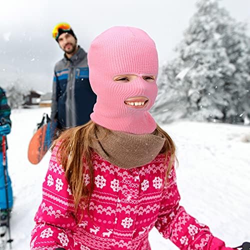 3 парчиња 3 дупки ски -маска плетена целосна лицето за лице, возрасно балаклава плетено скијачки насловна обвивка Термичка плетена