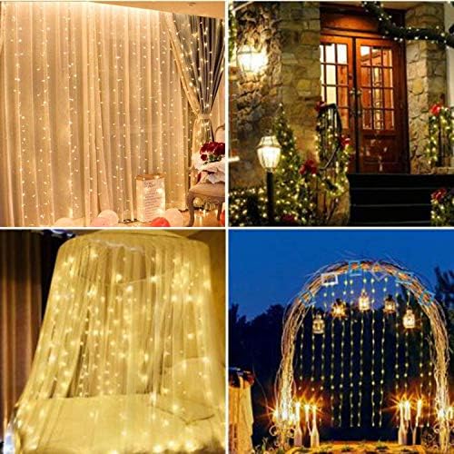 Jtl qakta прозорец завеси светла, 8 режими на осветлување Далечински управувач, декорација за Божиќна спална соба wallидна забава