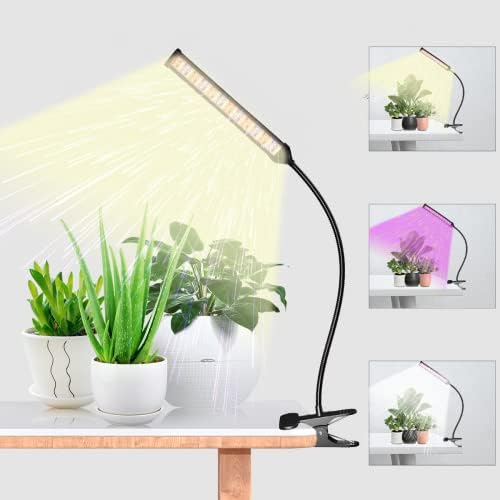 Ghodec Grow Lights за растенија во затворен простор, ламба за постројки за клипови со целосен спектар за растенија во затворен