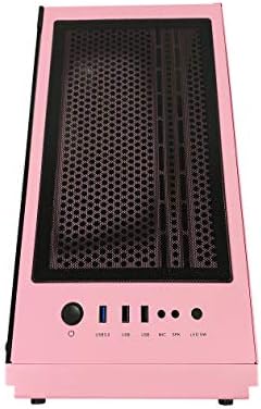 Апевија Битие-Пк Средна Кула Игри Случај со 2 x Калено Стакло Панел, Врвот USB3. 0/USB2. 0/Аудио Порти, 4 x Rgb Фанови, Розова Рамка