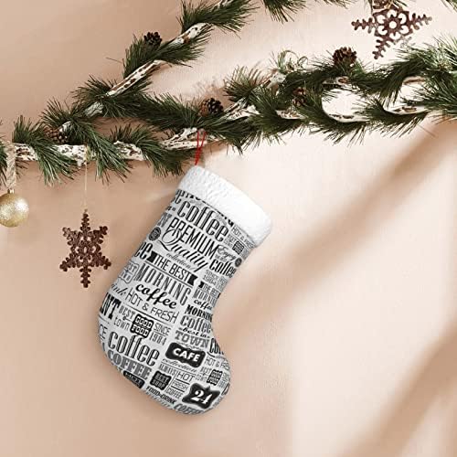 Весникот за кафе Yuyuy, Божиќно порибување за одмор, камин, виси чорап 18 инчи чорапи