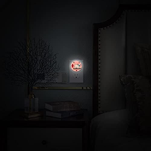 LED ноќно светло приклучок во wallид со авто -сензор за ноќевачка ламба за деца спални соби бебе расадник скали ходник розово куче
