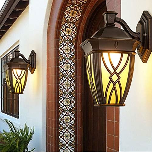 Zjhyxyh Надворешно wallидна ламба Нордиска минималистичка водоотпорна водоотпорен wallиден пакет балкон коридор двор, светилки за домаќинство во