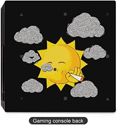 Смешни сончеви облаци Симпатична налепница заштитник на кожата Тенок капак за PS-4 тенок/PS-4 PRO конзола и 2 контролер