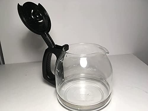 Црн капа за карафе за тенџере за замена на кафе се вклопува во 12 чаша стакло кафе, тенџере, BVMC-CHX21 Дел број 112435-001-000