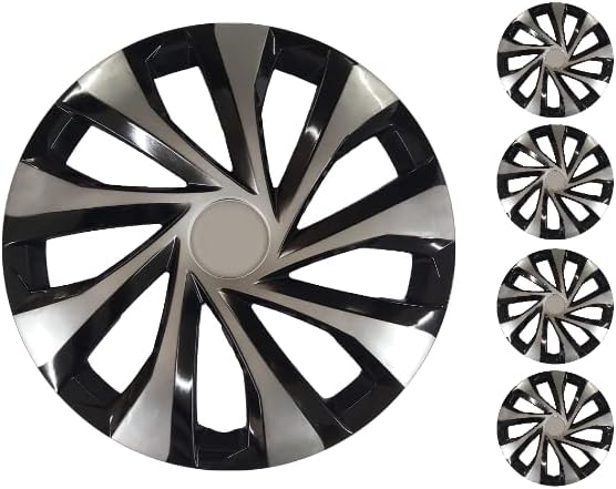 Копри комплет од 4 тркала од 15 инчи сребрено-црно хабкап, прилепување на Nissan