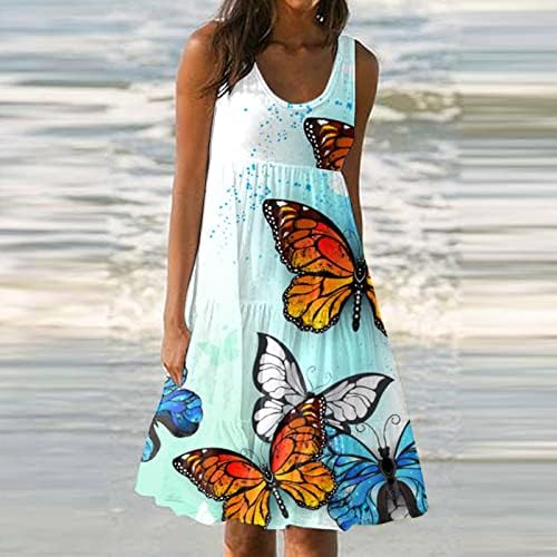 FQZWONG MIDI фустани за жени летен елегантен одмор на плажа Проток на тестови Трендовски гроздобер клуб што излегува одморалиште на одморалиште