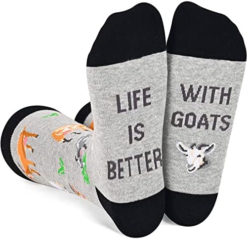 Змарт Смешни Коза Чорапи Пилешки Чорапи Фарма Животински Чорапи, коза подароци За Љубителите На Коза Пилешки Подароци