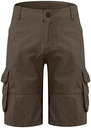 Машки карго шорцеви на RTRDE, отворени лабави обични панталони со цврста боја со цврсти бои за мажи
