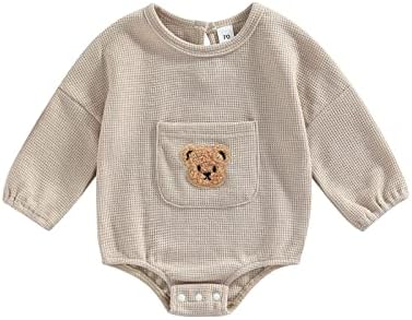 Engofs новороденче момче момче маичка ромпер со долг ракав 0 3 6 12 18 месеци есен зимска облека