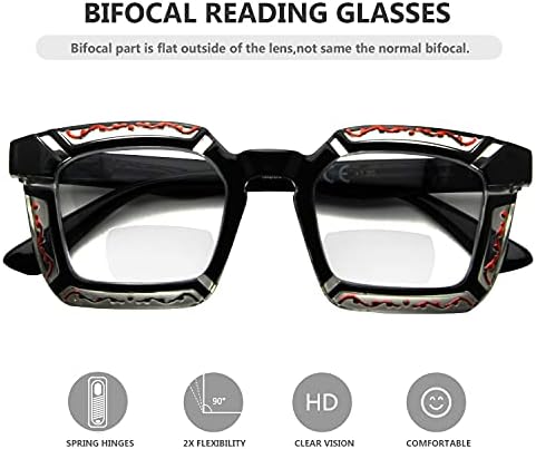 Очила 4-пакет Бифокални Очила За Читање Стилски Би-фокални Читатели Жени +2.50