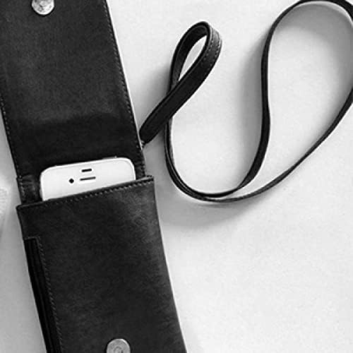 Четка вертикална линија Текстура Телефонска чанта чанта што виси мобилна торбичка црн џеб