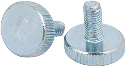НОВО LON0167 M6X14MM конец цинк позлатени со тркалезни глави завртки на главата, сребрени сини 10 парчиња (M6x14mm Gewinde Verzinkt Gerändelt