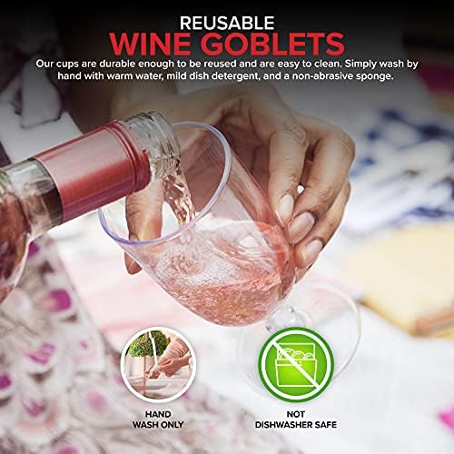 Зачувајте го вашиот дом 5 мл чиста пластична чаша за вино - БПА бесплатно и рециклирано - ShatterProof Wine Goblet - Купови за еднократна употреба