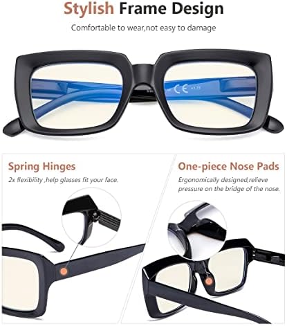 Очен пипер Заштедете 10% На Комплет Сина Светлина Што Блокира Преголеми Квадратни Очила за Читање Компјутер +1.00