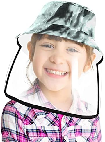 Заштитна капа за возрасни со штит за лице, рибарска капа анти сонце, уметнички мермер модерно сиво-зелена боја