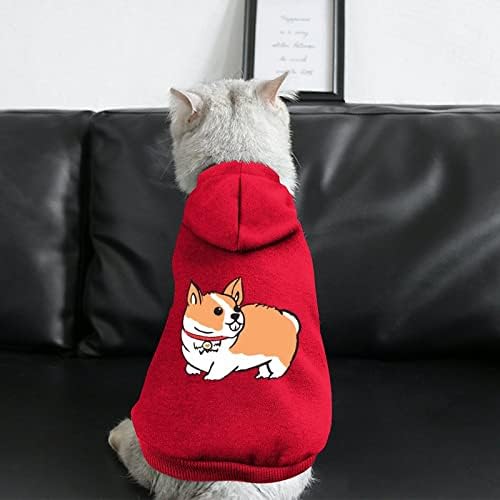 Корги кутре модни дуксери за миленичиња мека топла кучиња облека издржлив џемпер за миленичиња со капа